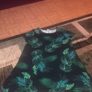 Floral black and green dress